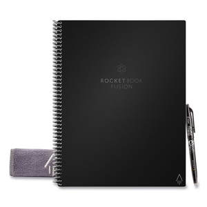 FUSION SMART NOTEBOOK, SEVEN ASSORTED PAGE FORMATS, BLACK COVER, 11 X 8.5, 21 SHEETS by Rocketbook