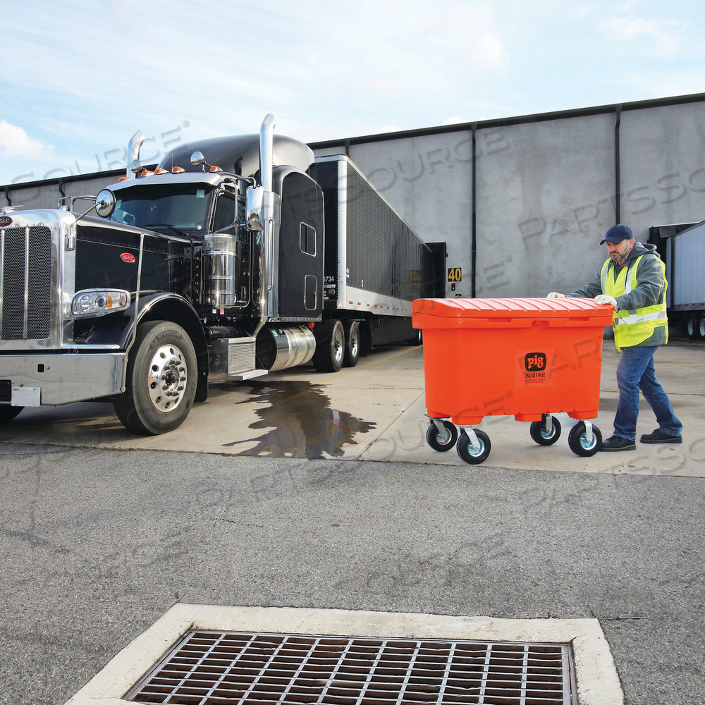 PIG OIL-ONLY SPILL KIT IN HIGH-VISIBILITY STORAGE CHEST by New Pig Corporation PIG OIL-ONLY SPILL KIT IN HIGH-VISIBILITY STORAGE CHEST by New Pig Corporation