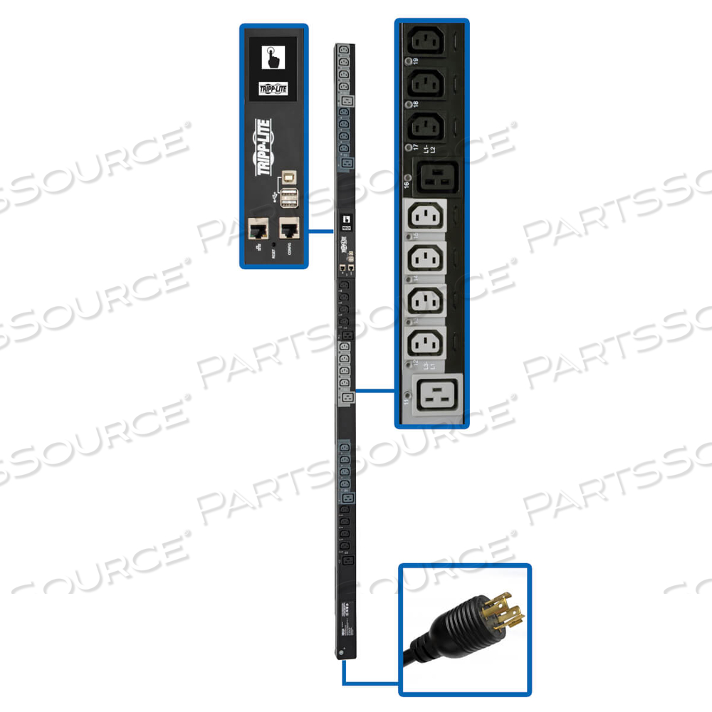3-PHASE PDU SWITCHED 6.7KW 208/240V 24 C13 6 C19 L15-20P TAA by Tripp Lite