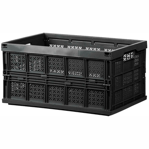 PLASTIC MESH FOLDING CONTAINER 21-1/2"L X 14-3/4"W X 10-7/8"H BLACK by LDS Industries LLC