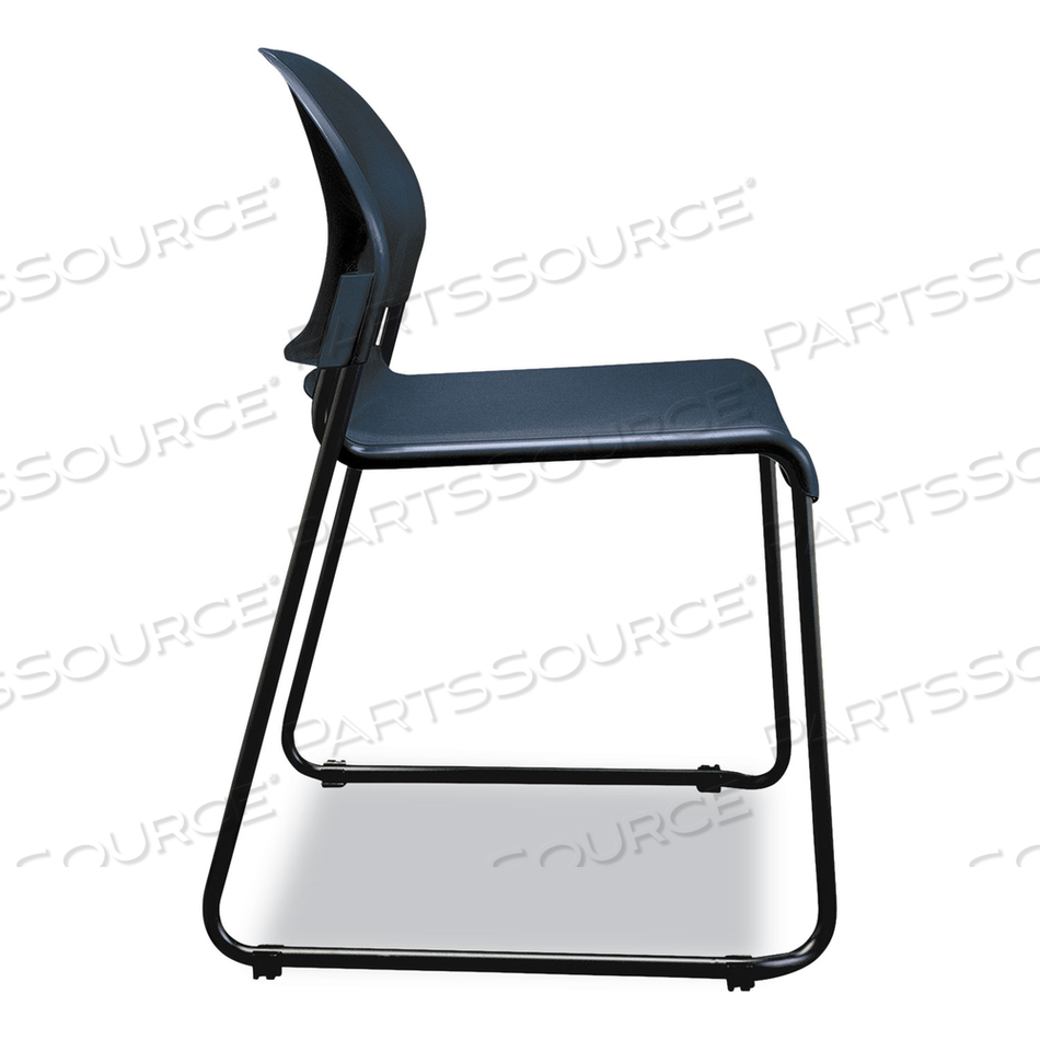 GUESTSTACKER HIGH DENSITY CHAIRS, SUPPORTS UP TO 300 LB, 17.5" SEAT HEIGHT, REGATTA SEAT, REGATTA BACK, BLACK BASE, 4/CARTON 