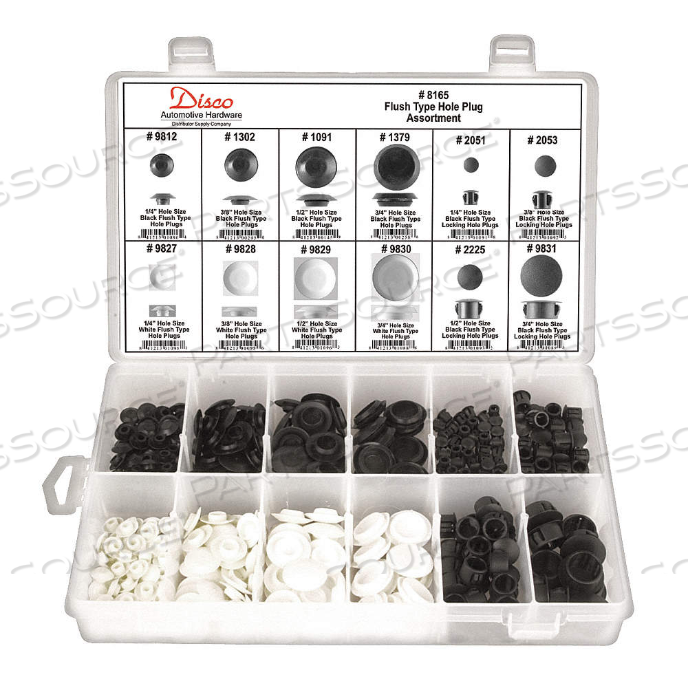 FLUSH TYPE HOLE PLUG ASSORTMENT,349 PCS, 349 PIECES by Approved Vendor