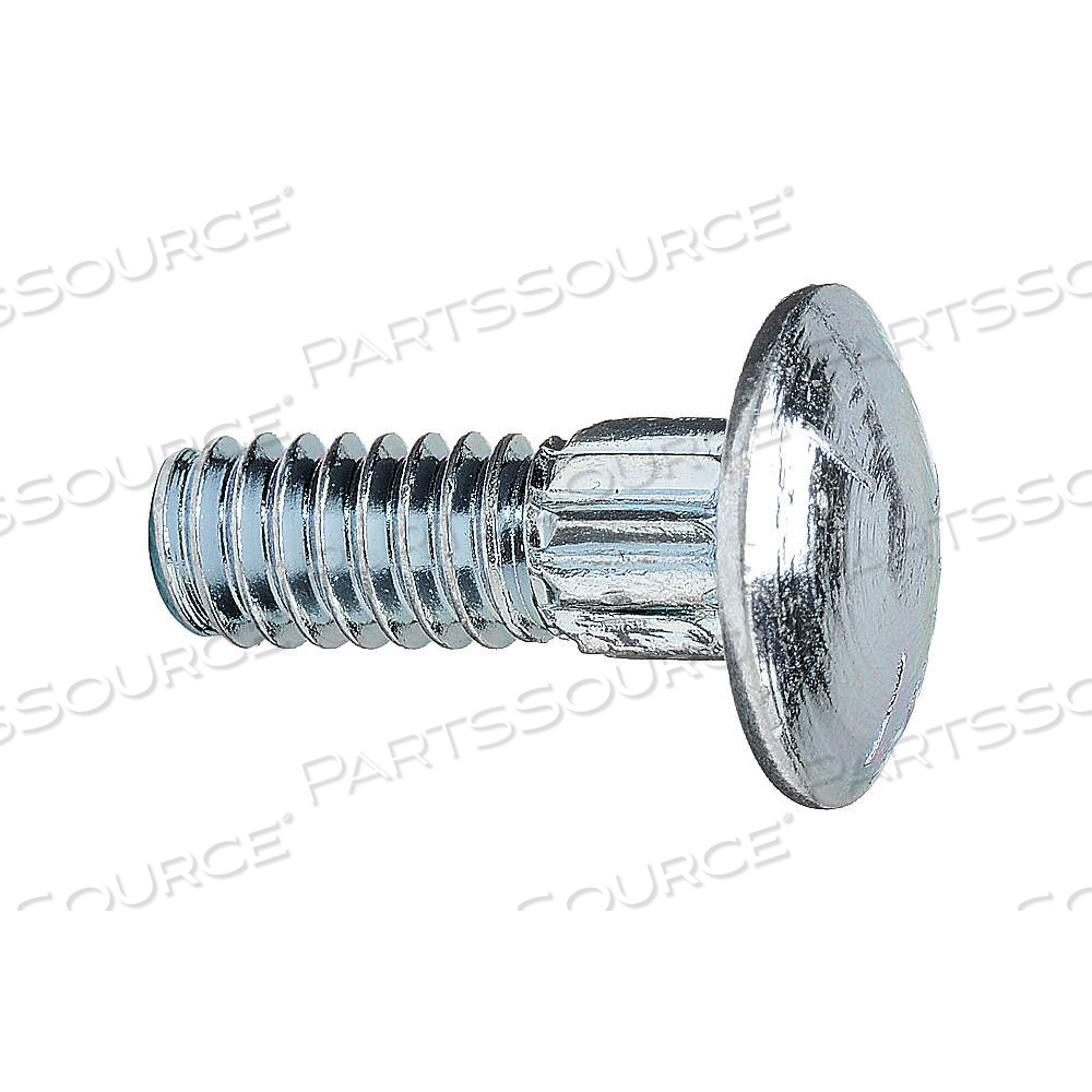 CARRIAGE BOLT, RIBBED, STEEL, GRADE 5, ZINC PLATED, 1/4"-20 THREAD SIZE, 2 IN LG, INCH by Approved Vendor