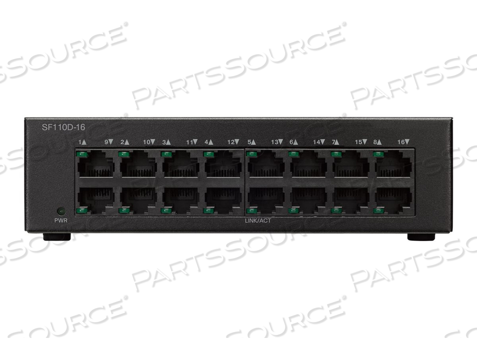 SMALL BUSINESS SF110D-16, SWITCH, UNMANAGED, 16 X 10/100, DESKTOP, WALL-MOUNTABLE 