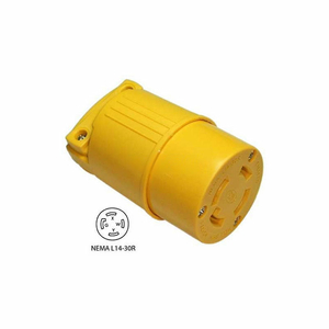 30-AMP ASSEMBLY LOCKING CONNECTOR WITH NEMA L14-30R FEMALE END, 3 POLE- 4 WIRE by Conntek Integrated Solutions, Inc. 30-AMP ASSEMBLY LOCKING CONNECTOR WITH NEMA L14-30R FEMALE END, 3 POLE- 4 WIRE by Conntek Integrated Solutions, Inc.
