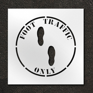 STENCIL FOOT TRAFFIC ONLY 24 IN by RAE Products & Chemicals Corp. STENCIL FOOT TRAFFIC ONLY 24 IN by RAE Products & Chemicals Corp.