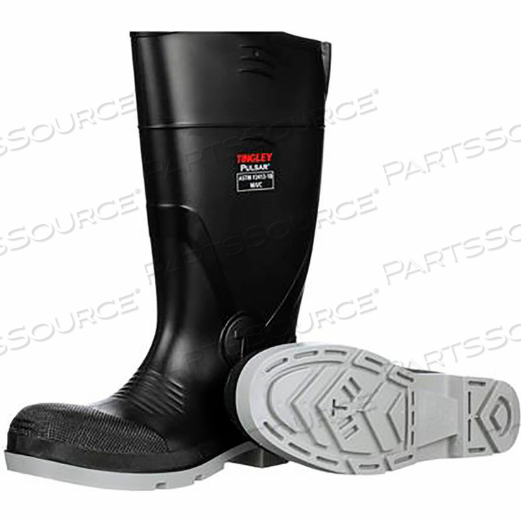 PULSAR KNEE BOOT, COMPOSITE SAFETY TOE CHEVRON PLUS, 15"H, BLK/GREY, SIZE 3 by Tingley Rubber