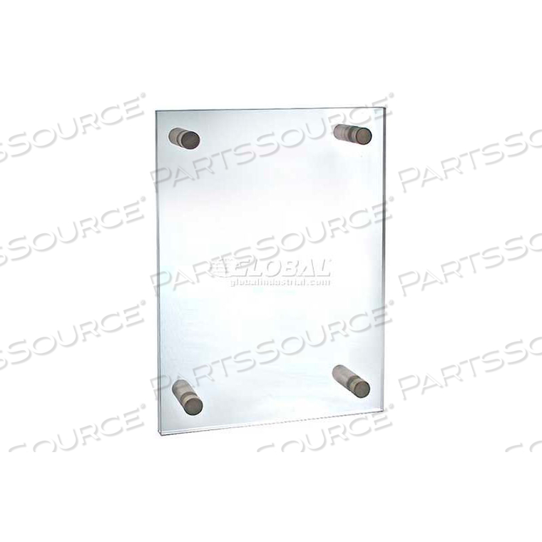 ACRYLIC STANDOFF SIGN HOLDER W/ CAPS, 8.5" X 14",1 PIECE by Azar International
