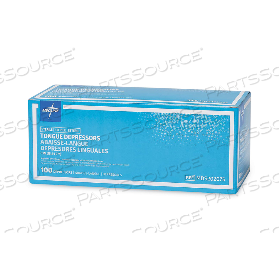 STERILE TONGUE DEPRESSORS, WOOD, 6" LONG by Medline Industries, Inc. STERILE TONGUE DEPRESSORS, WOOD, 6" LONG by Medline Industries, Inc.