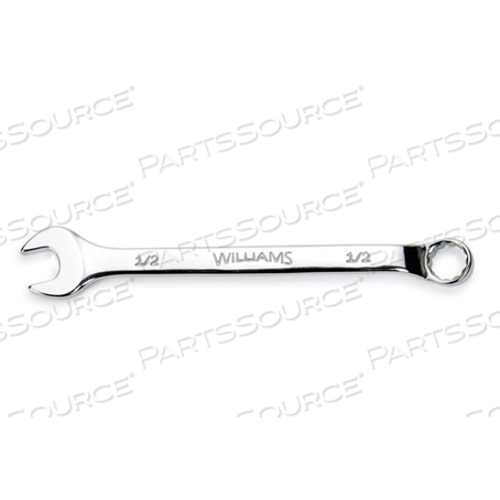 11953 WILLIAMS COMBINATION WRENCH, 7/16 INCH OPENING, ROUNDED, 5 3/4 INCH OAL 