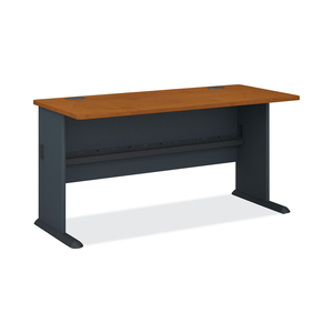 SERIES A COLLECTION WORKSTATION DESK, 59.63" X 26.88" X 29.88", NATURAL CHERRY/SLATE GRAY by Bush Industries