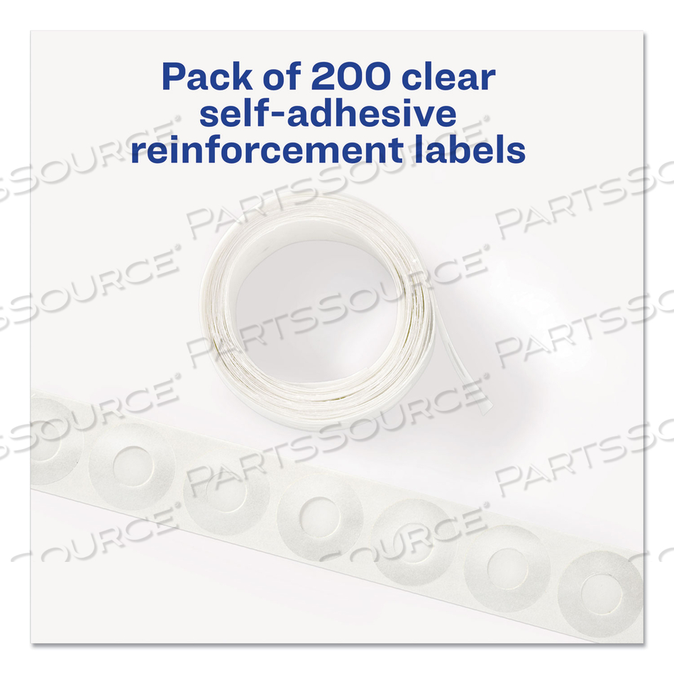 DISPENSER PACK HOLE REINFORCEMENTS, 0.25" DIA, CLEAR, (5721) by Avery DISPENSER PACK HOLE REINFORCEMENTS, 0.25" DIA, CLEAR, (5721) by Avery