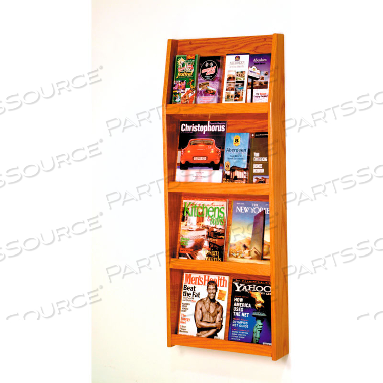 8 MAGAZINE/16 BROCHURE WALL DISPLAY - MEDIUM OAK by Wooden Mallet 8 MAGAZINE/16 BROCHURE WALL DISPLAY - MEDIUM OAK by Wooden Mallet