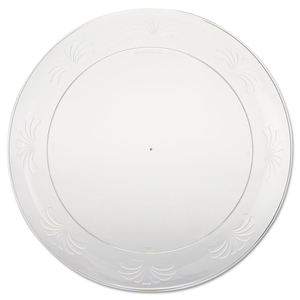 DESIGNERWARE PLASTIC PLATES, 9" DIA, CLEAR, 10 PACK, 18 PACKS/CARTON by WNA