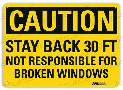 SAFETY SIGN BLACK/YELLOW 7IN.H by Lyle Signs Inc.