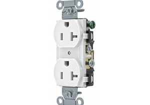 RECEPTACLE DUPLEX 20A 5-20R 125V WHITE by Hubbell Incorporated, Wiring Device-Kellums