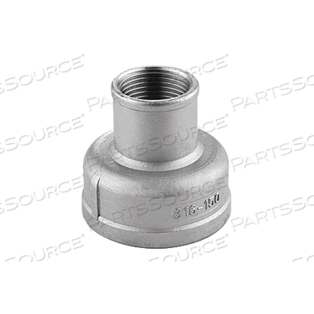 REDUCING COUPLING, 316 STAINLESS STEEL, 1 IN X 3/4 IN FITTING PIPE SIZE, FEMALE NPT X FEMALE NPT by Approved Vendor REDUCING COUPLING, 316 STAINLESS STEEL, 1 IN X 3/4 IN FITTING PIPE SIZE, FEMALE NPT X FEMALE NPT by Approved Vendor