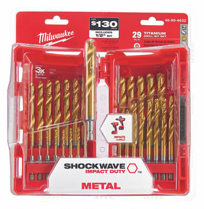DRILL BIT SET TITANIUM 1/4 IN DIA. by Milwaukee Electric Tools DRILL BIT SET TITANIUM 1/4 IN DIA. by Milwaukee Electric Tools