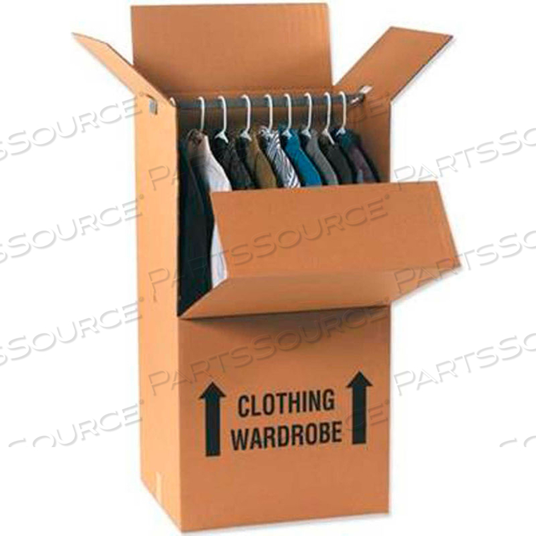 WARDROBE PACKING CARDBOARD CORRUGATED BOXES 24" X 22" X 60" 275#/ECT-48 by Box Packaging Inc