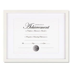 WOOD GALLERY FRAME WITH BEVELED MAT, 11 X 14, WHITE by DAX