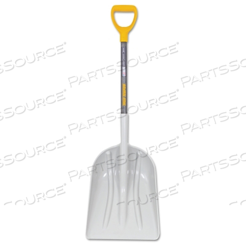 POLY SCOOP WITH HARDWOOD HANDLE, 18 IN L X 14.37 IN W BLADE, SQUARE POINT, 28 IN HARDWOOD D-GRIP HANDLE by True Temper