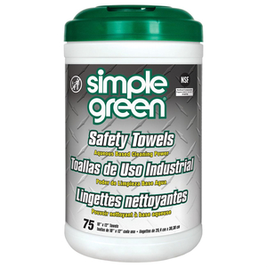 13351 SIMPLE GREEN SAFETY TOWELS, DUAL-SIDED, 75 CT, CANISTER by Simple Green