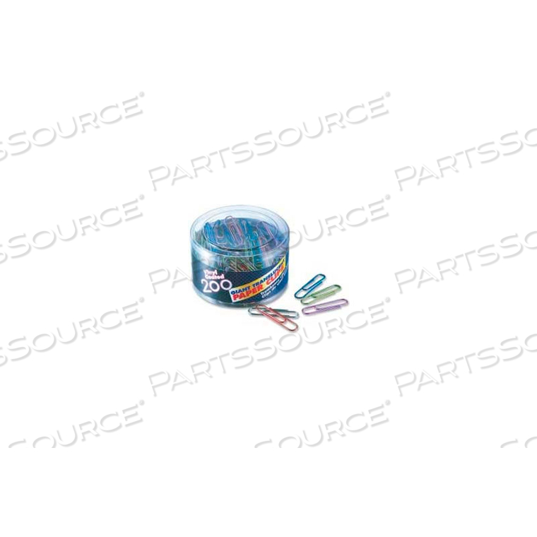 GIANT TRANSLUCENT VINYL-COATED PAPER CLIPS, ASSORTED, 200/TUB by Officemate GIANT TRANSLUCENT VINYL-COATED PAPER CLIPS, ASSORTED, 200/TUB by Officemate