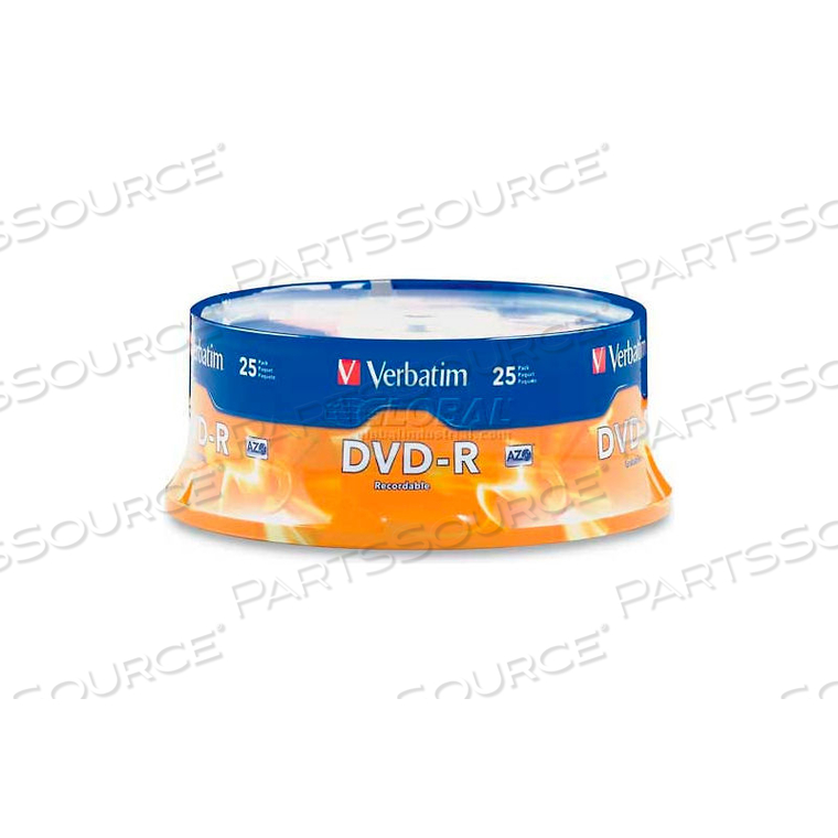 DVD-R, 16X SPEED, 4.7GB, BRANDED, 25/PK 