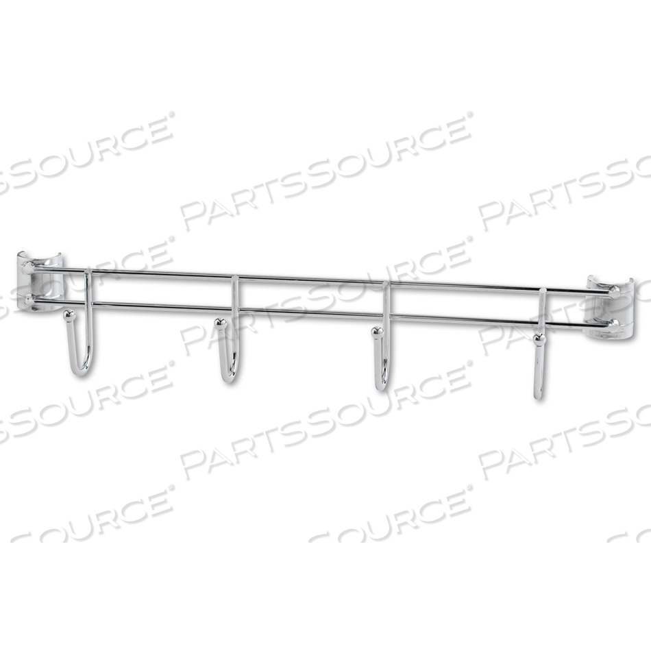 HOOK BARS FOR WIRE SHELVING, FOUR HOOKS, 18" DEEP, SILVER by Alera HOOK BARS FOR WIRE SHELVING, FOUR HOOKS, 18" DEEP, SILVER by Alera