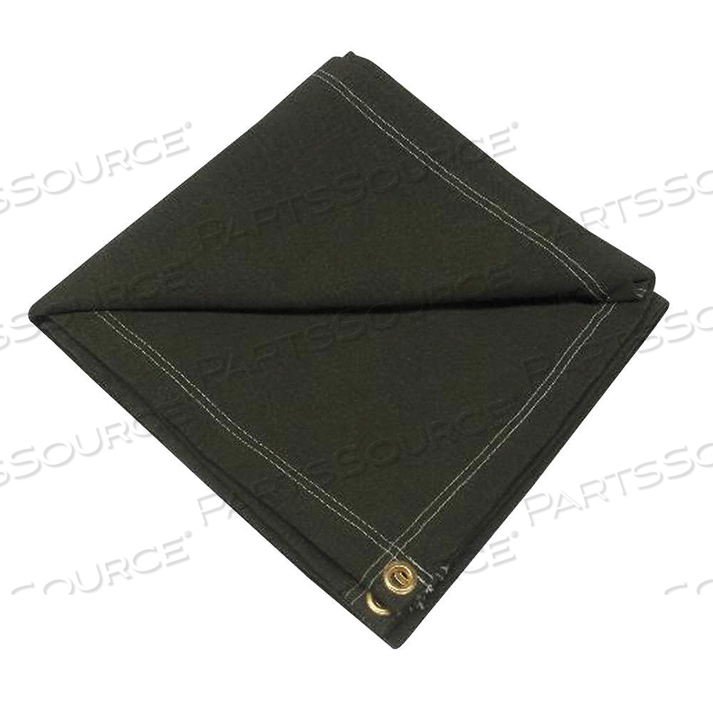 TARP, 11.5 FT LG, 9.5 FT WD, HEAVY DUTY, 20 MIL, COTTON CANVAS, GREEN, 10 OZ/SQ YD by Approved Vendor