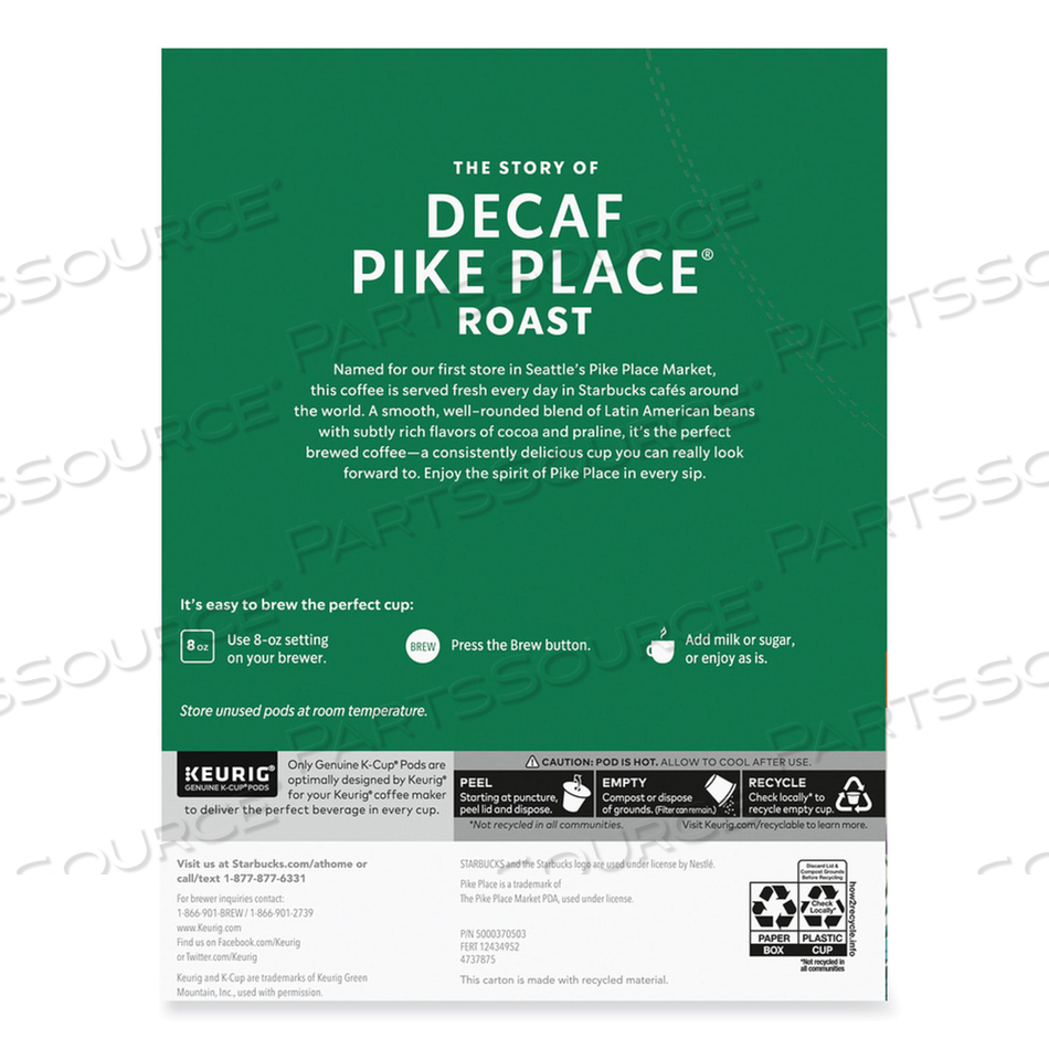 PIKE PLACE DECAF COFFEE K-CUPS by Starbucks