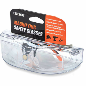 MAGNIFYING SAFETY GLASSES 1.5X, 1.5X, GLASS MAGNIFIERS by Carson