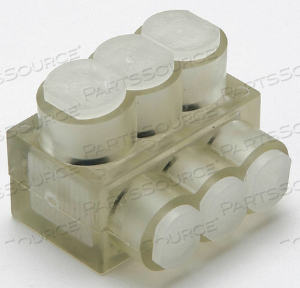 MULTIPLE TAP, 3 PORT, ALUMINUM, INSULATED, CLEAR, 10 SOL, 250 MCM by Burndy MULTIPLE TAP, 3 PORT, ALUMINUM, INSULATED, CLEAR, 10 SOL, 250 MCM by Burndy