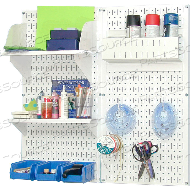 PEGBOARD HOBBY CRAFT ORGANIZER STORAGE KIT, WHITE, 32" X 32" X 9" by Wall Control Pegboard