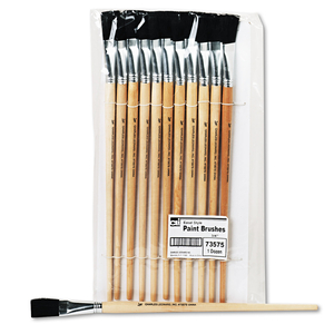 LONG HANDLE EASEL BRUSH, SIZE 18, NATURAL BRISTLE, FLAT PROFILE, 12/PACK by Charles Leonard LONG HANDLE EASEL BRUSH, SIZE 18, NATURAL BRISTLE, FLAT PROFILE, 12/PACK by Charles Leonard