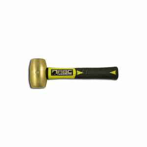 3 LB. NON-SPARKING BRASS HAMMER W/ 15" FIBERGLASS HANDLE by ABC Hammers Inc.