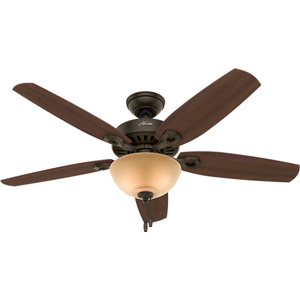 52" BUILDER DELUXE CEILING FAN WITH LIGHT - NEW BRONZE by Hunter Fan Co. / Casablanca Fand Co.