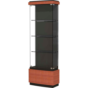 QUANTUM DISPLAY CASE CHERRY, BLACK LAMINATE BACK 29"W X 12"D X 73"H by Waddell Display