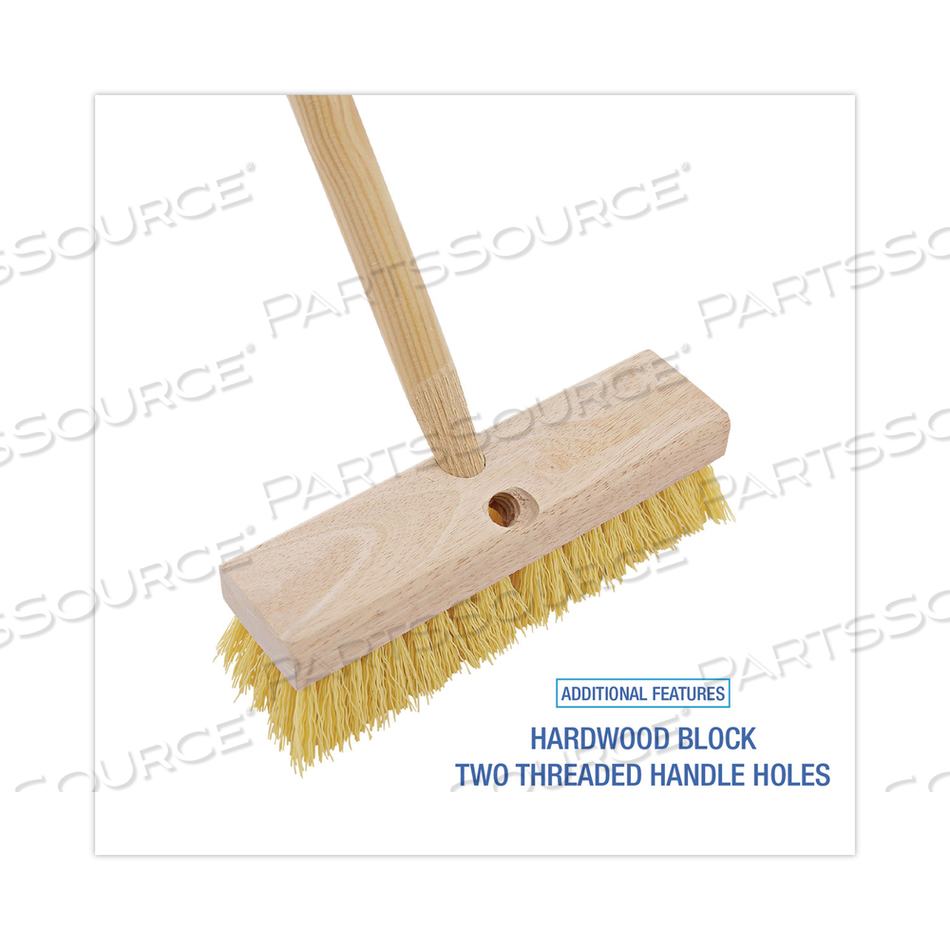 DECK BRUSH HEAD, 2" CREAM POLYPROPYLENE BRISTLES, 10" BRUSH by Boardwalk DECK BRUSH HEAD, 2" CREAM POLYPROPYLENE BRISTLES, 10" BRUSH by Boardwalk
