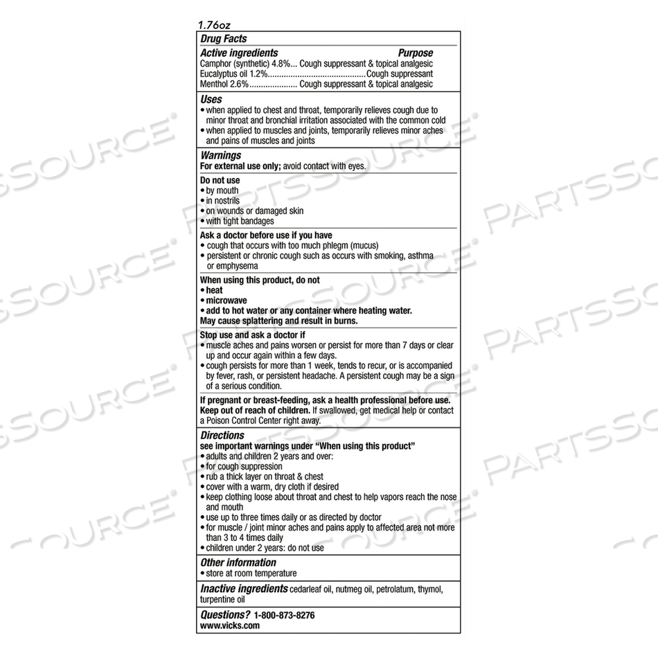 VAPORUB, 1.76 OZ JAR by Vicks VAPORUB, 1.76 OZ JAR by Vicks