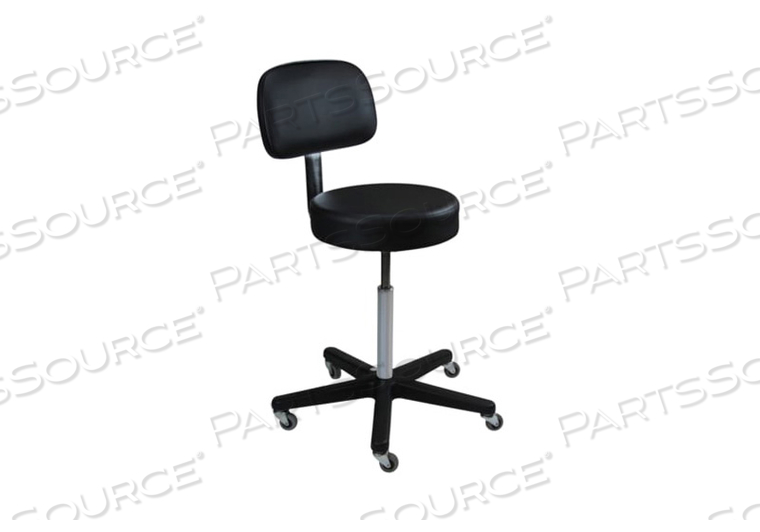 EXAM STOOL 1113 BLACK W/(5) LEG BLACK COMPOSITE BASE W/BACKREST by Blickman