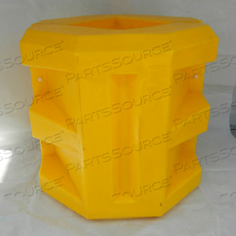 POLY STRUCTURAL SHORT COLUMN PROTECTOR, 6-1/4" SQUARE OPENING, YELLOW 