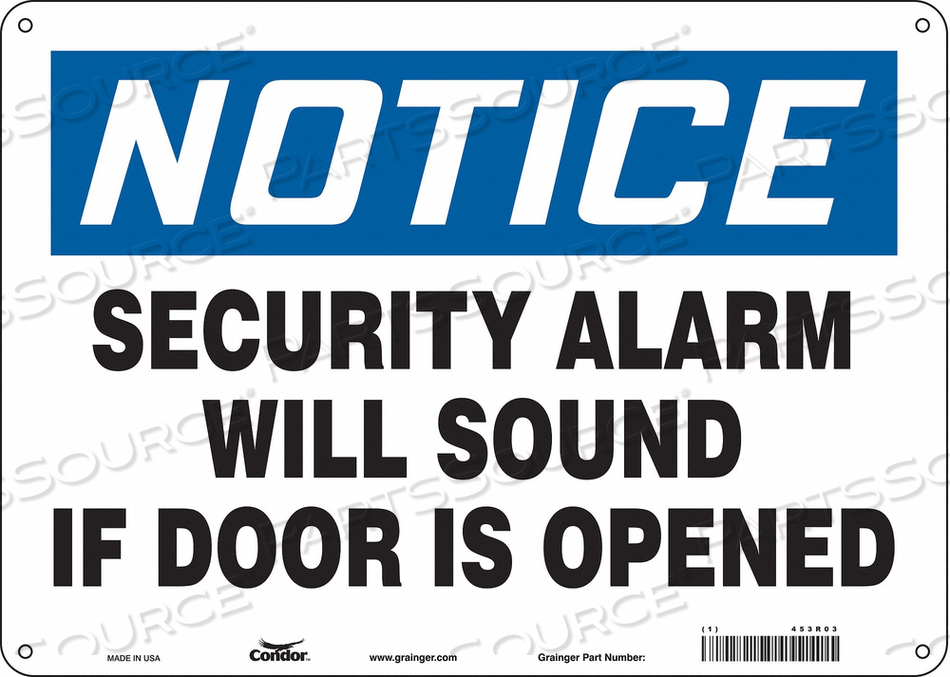 SECURITY SIGN 10 H 14 W FIBERGLASS 