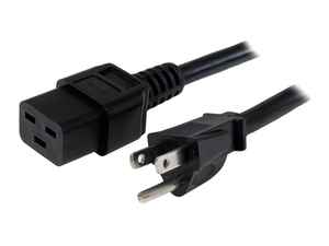COMPUTER POWER CORD - NEMA 5-15P TO IEC 320 C19 - POWER CABLE - IEC 320 EN 60320 C19 (M) TO NEMA 5-15 (M) - AC 110 V - 6 FT - BLACK - NORTH AMERICA by StarTech.com Ltd.