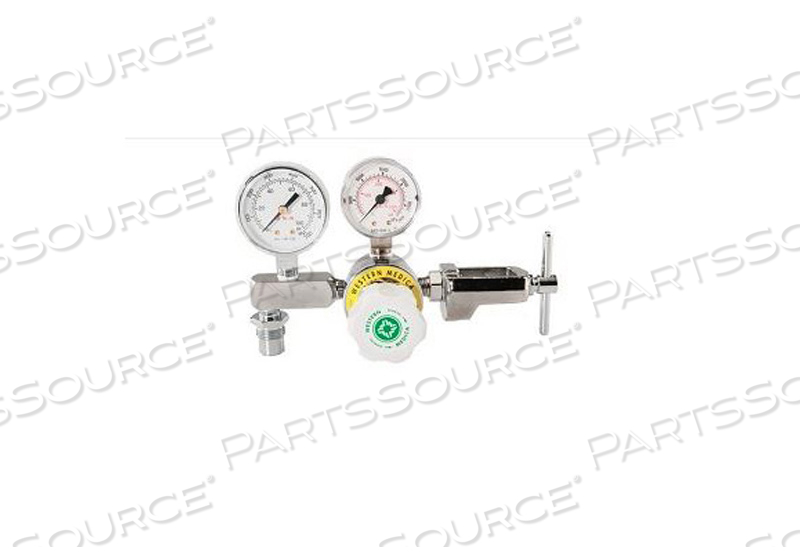 DIAPHRAGM REGULATOR, CGA 950, BRASS AND CHROME PLATE, 0 TO 100 PSI, 330 LPM FLOW by WT Farley Inc
