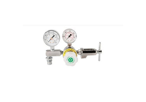 DIAPHRAGM REGULATOR, CGA 950, BRASS AND CHROME PLATE, 0 TO 100 PSI, 330 LPM FLOW by WT Farley Inc