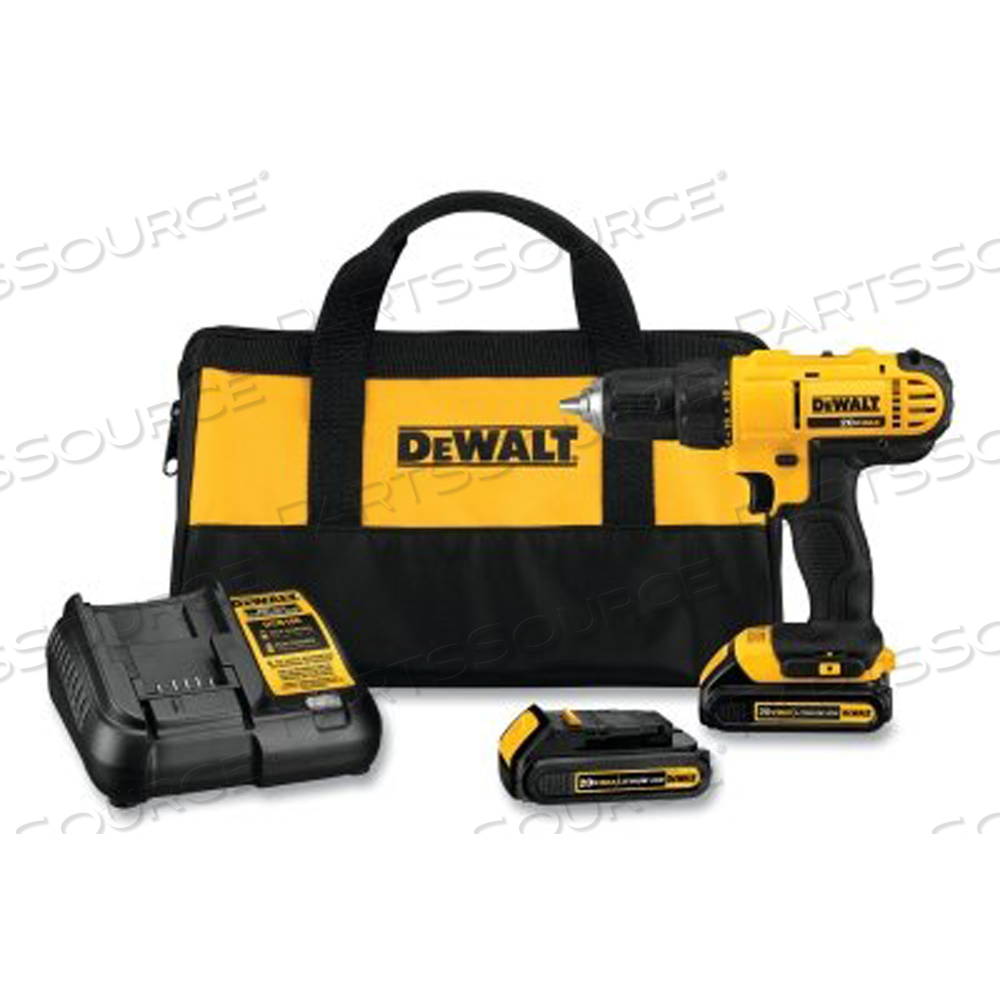 DRILL KIT 1/2IN 20V LITHIUM CORDLESS by DeWalt DRILL KIT 1/2IN 20V LITHIUM CORDLESS by DeWalt