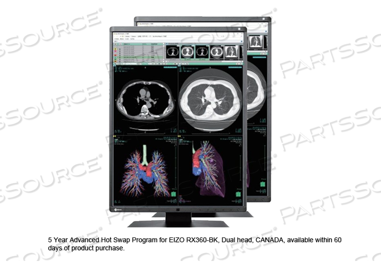 5 YEAR ADVANCED HOT SWAP PROGRAM FOR EIZO RX360-BK, DUAL HEAD, CANADA, AVAILABLE WITHIN 60 DAYS OF PRODUCT PURCHASE. by Eizo Inc.