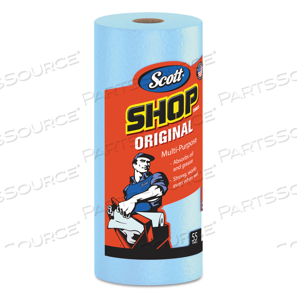 SHOP TOWELS, STANDARD ROLL, 1-PLY, 9.4 X 11, BLUE by Scott