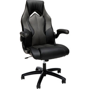 ESSENTIALS COLLECTION HIGH-BACK RACING STYLE BONDED LEATHER GAMING CHAIR, IN GRAY () by OFM Inc